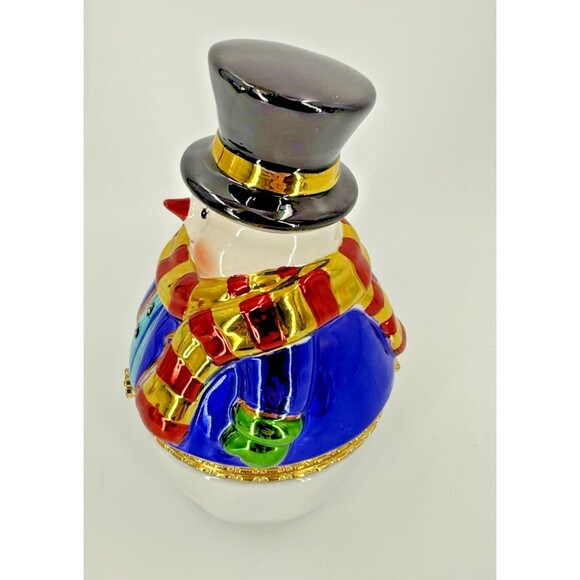 Vintage 2002 Christopher Radko Snowman Christmas Chills Wills Trinket Snowman - Picture 4 of 16